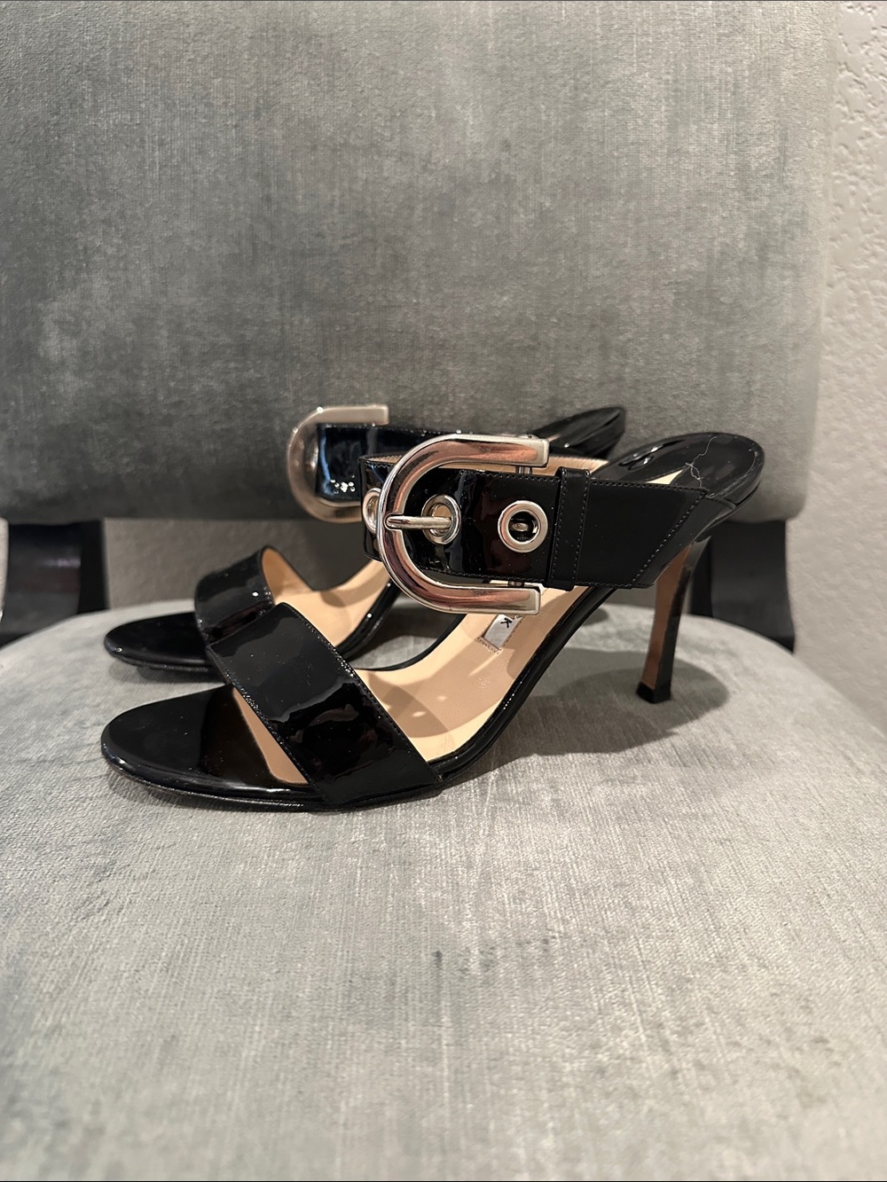 Manolo Blahnik Black Patent Leather Heels